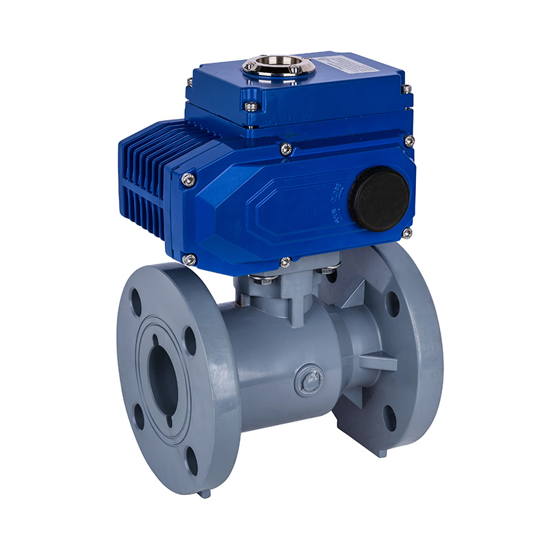 PVC-C D941F-10V elektrische flenskogelkraan DN15-300 GB standaard